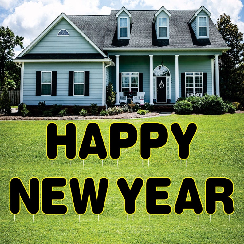 Happy New Year Yard Sign Letters