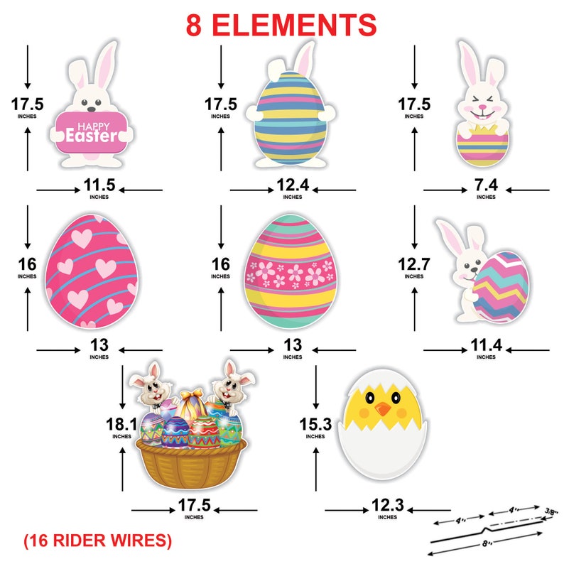 Happy Easter Yard Sign Cutouts