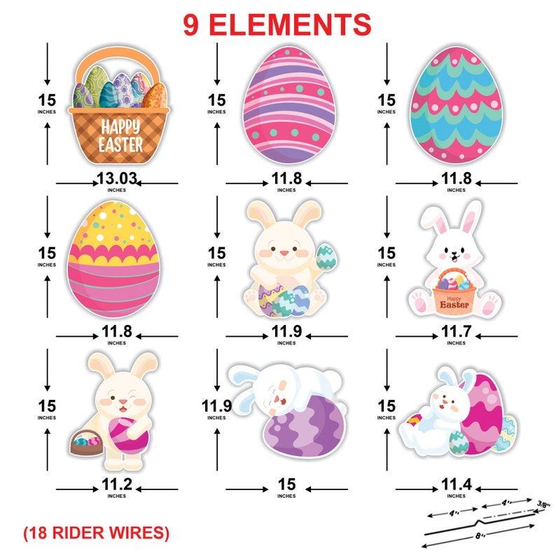 Happy 2023 Easter Yard Sign Cutouts