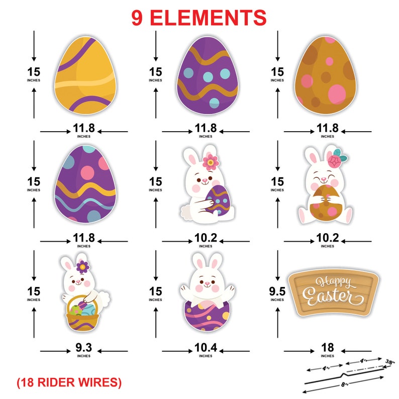 Happy Easter 2024 Yard Sign Cutouts