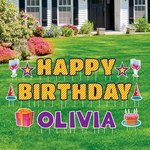 Happy Birthday Yard Sign Letters