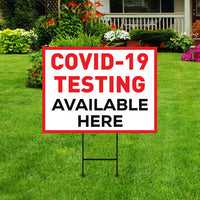 Covid Testing Available Here Yard Sign