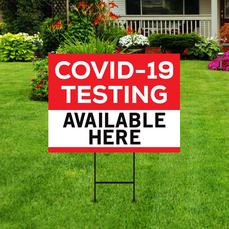 Covid Testing Available Here Yard Sign – Voila Print Inc
