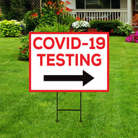 Covid Testing Right Yard Sign