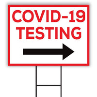 Covid Testing Right Yard Sign