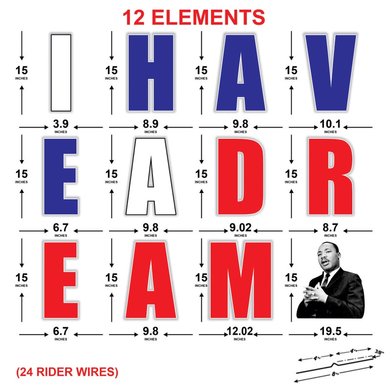 I Have A Dream Yard Sign Letters