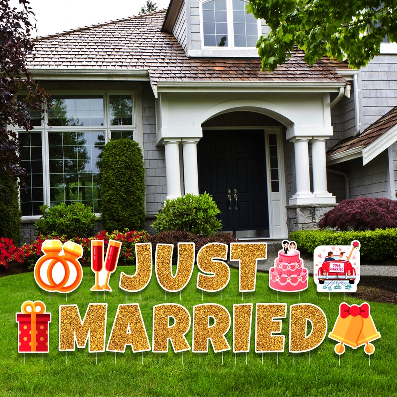 Just Married Yard Sign Letters