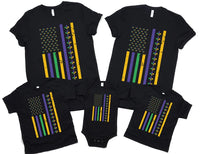 American Flag Mardi Gras T-Shirt