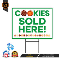 Cookies Sold Here Yard Sign