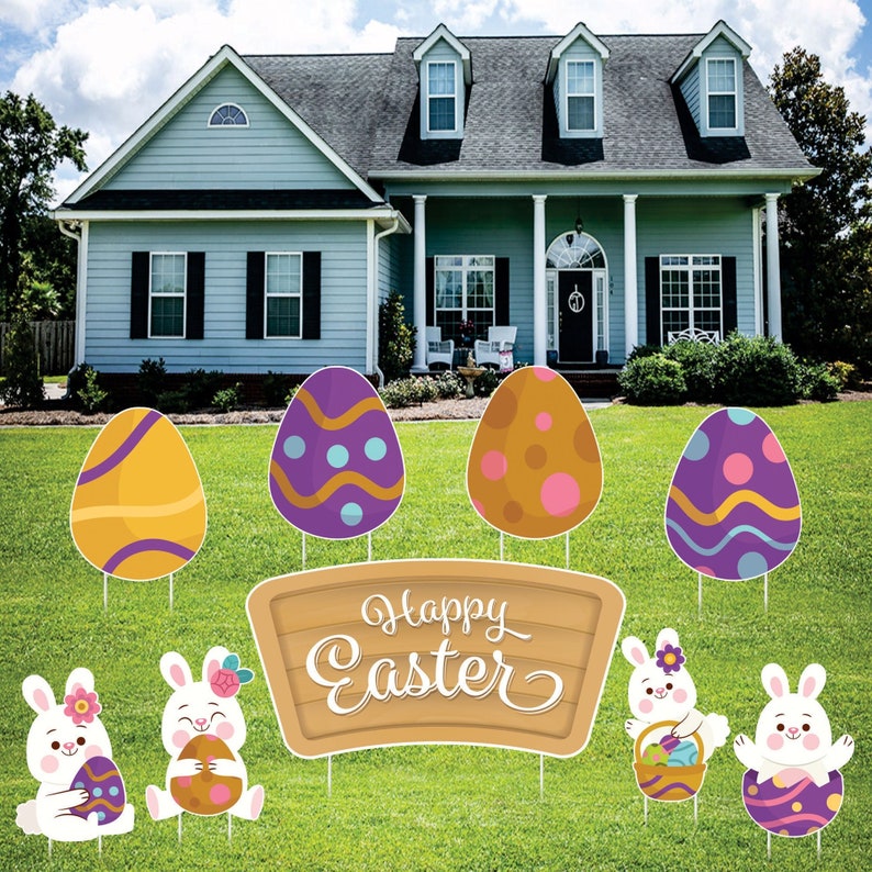 Happy Easter 2024 Yard Sign Cutouts