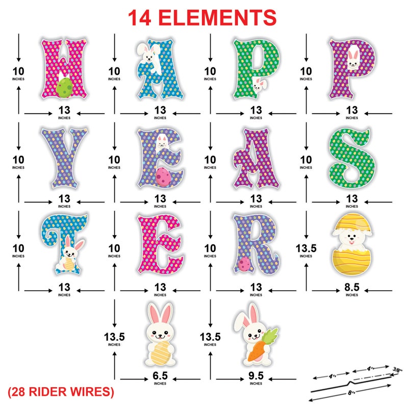 Happy Easter Yard Sign Letters