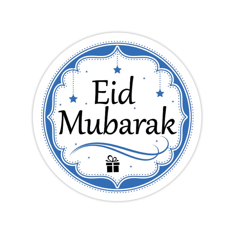Eid Mubarak Celebration Stickers – Matte & Glossy Labels For Party Bag Seals (24 & 35mm)
