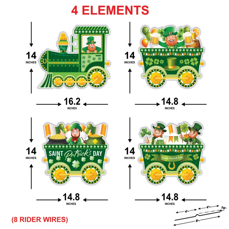 St. Patrick's Day Train Yard Sign Cutouts