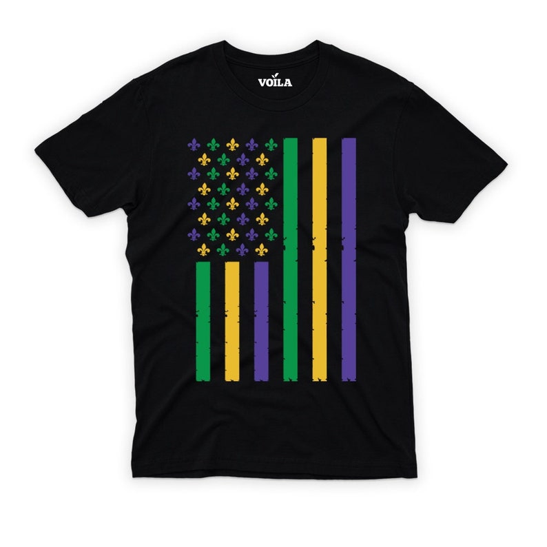 American Flag Mardi Gras T-Shirt