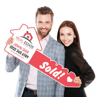 Personalized Real Estate Marketing Key Cutout Sign
