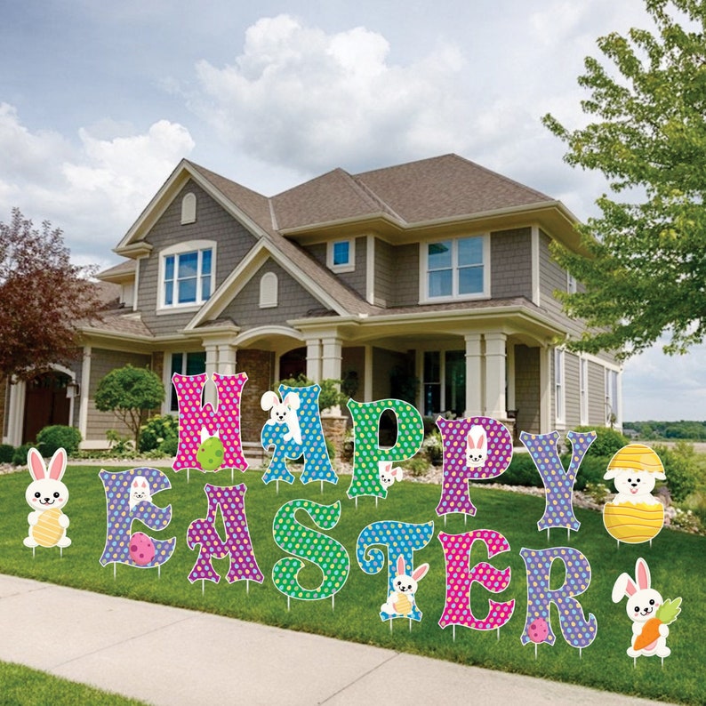 Happy Easter Yard Sign Letters