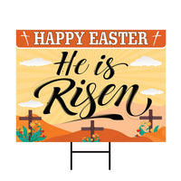 Happy Easter He is Risen Yard Sign