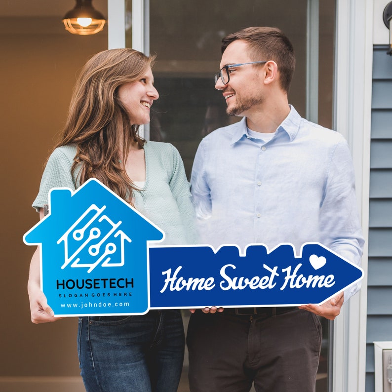Personalized Real Estate Marketing Key Cutout Sign