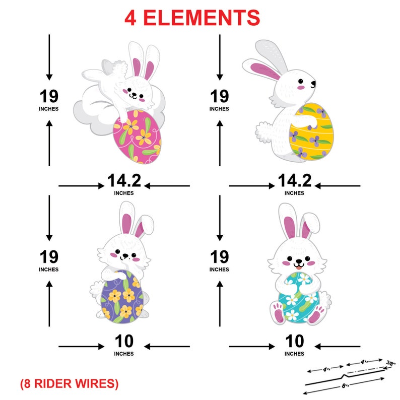 Happy Easter 2024 Yard Sign Cutouts