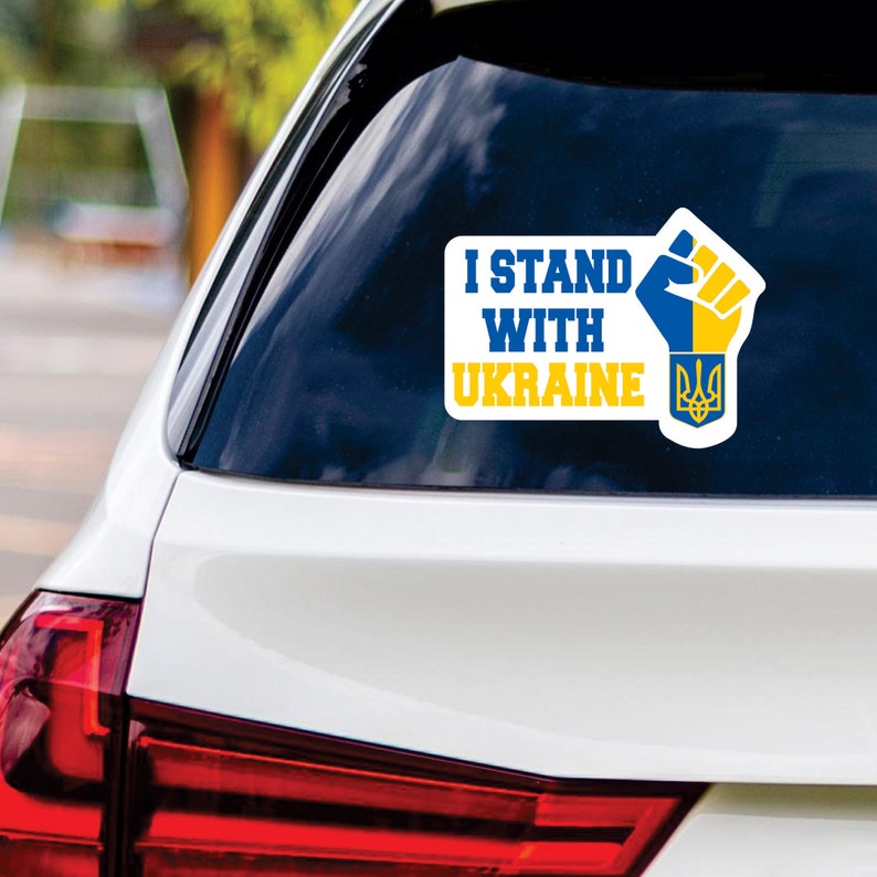 I Stand With Ukraine Sticker – Vinyl Decal For Car, Laptop, Window Support