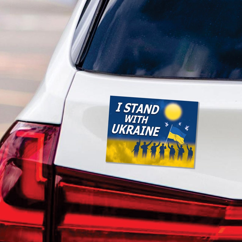 Stand With Ukraine Car Magnet