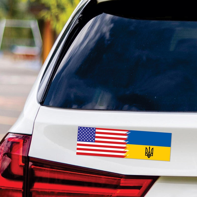 Stand With Ukraine Car Magnet