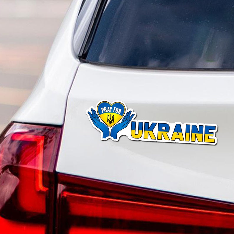 Pray For Ukraine Car Magnet