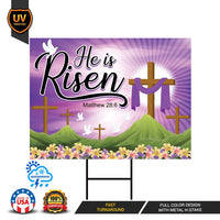 Happy Easter 2024 He is Risen Yard Sign