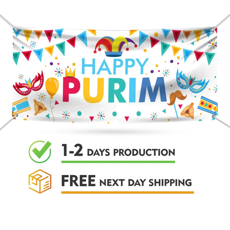 Happy Purim Banner Sign