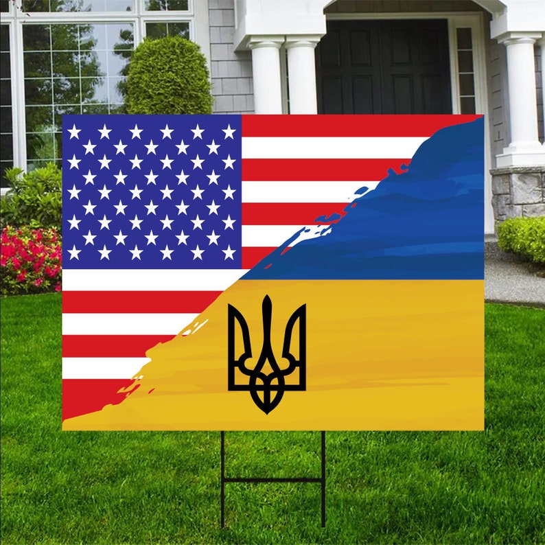 I Stand With Ukraine Yard Sign