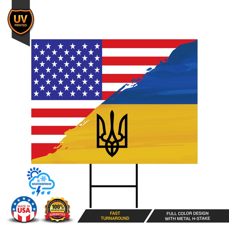 I Stand With Ukraine Yard Sign