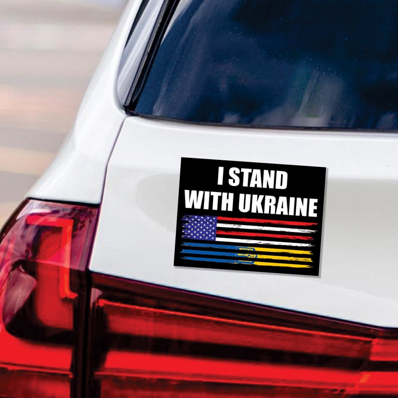 Stand With Ukraine Car Magnet