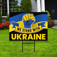 We Stand With Ukraine Yard Sign
