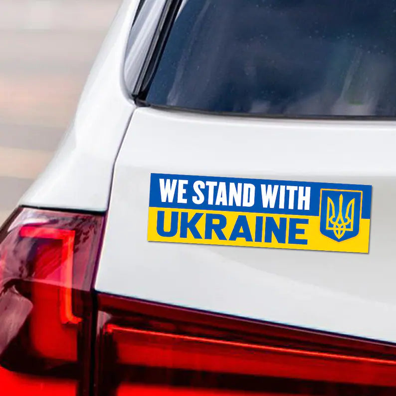 We Stand With Ukraine Car Magnet
