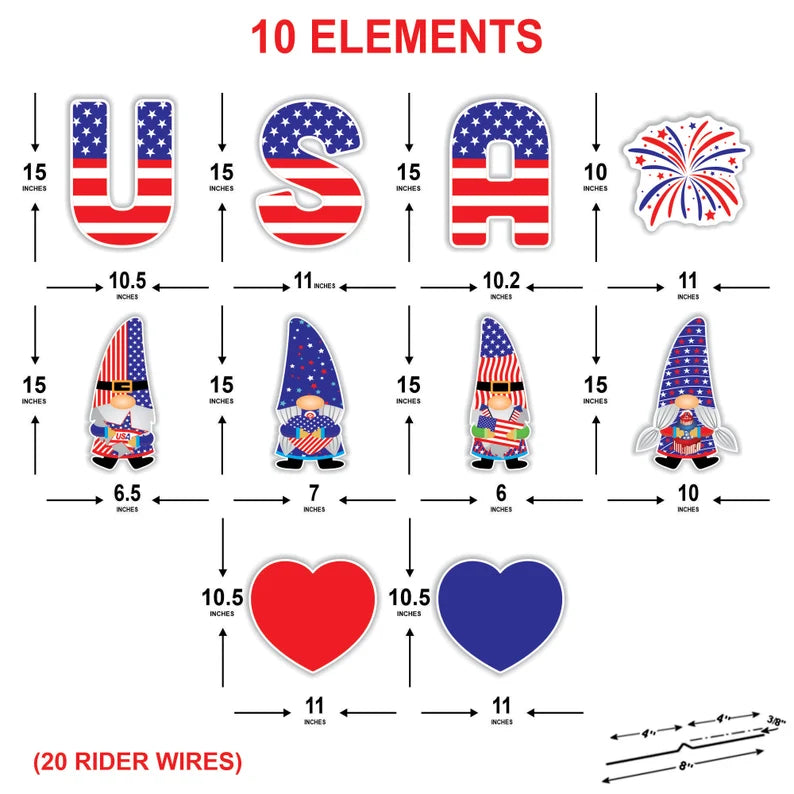 4th of July Yard Sign Cutouts