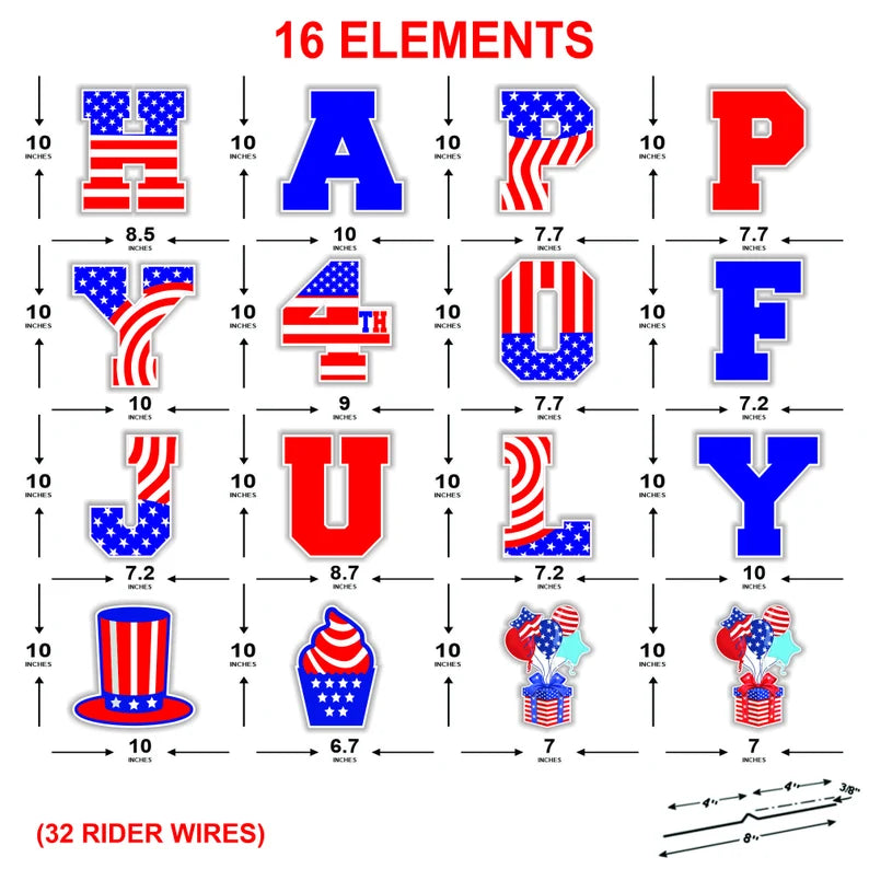 4th of July Yard Sign Cutouts