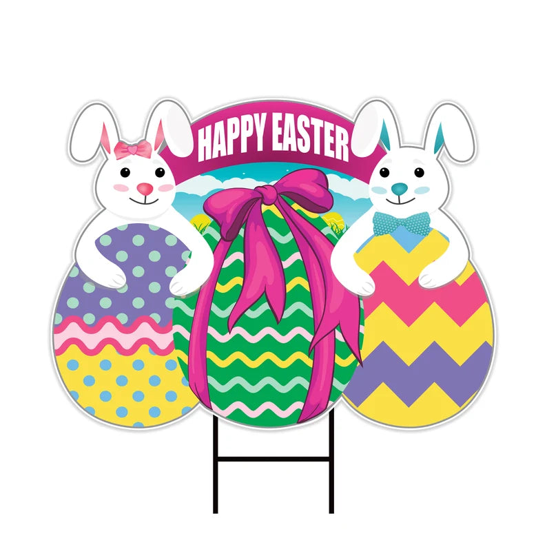 Happy Easter 2024 Yard Sign Cutout