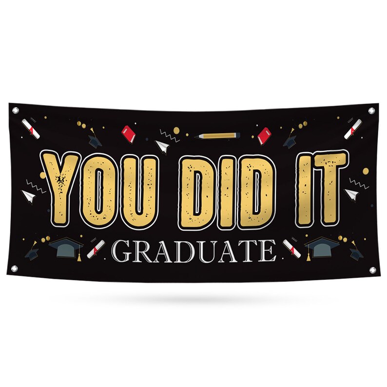 Grad Sign Banner graduation yard sign, outdoor grad banner, grad party banner, grad par ...