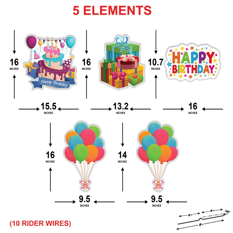 Happy Birthday Cake Yard Sign Cutout