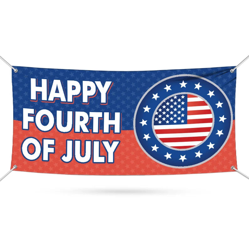 Happy 4th of July Banner Sign