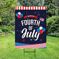 Patriotic Happy 4th of July Yard Sign