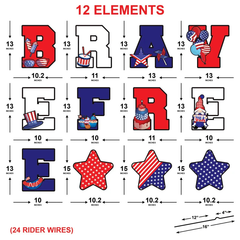 4th of July Yard Sign Cutouts