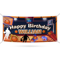 Custom Basketball Happy Birthday Banner