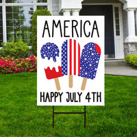 Patriotic Happy 4th of July Yard Sign