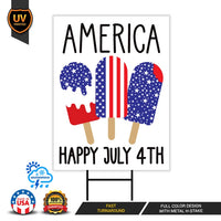 Patriotic Happy 4th of July Yard Sign