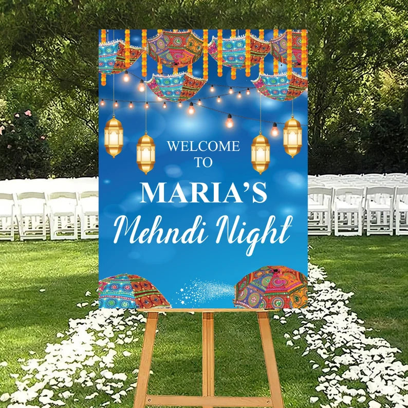 Custom Mehndi Foam Board Poster Sign