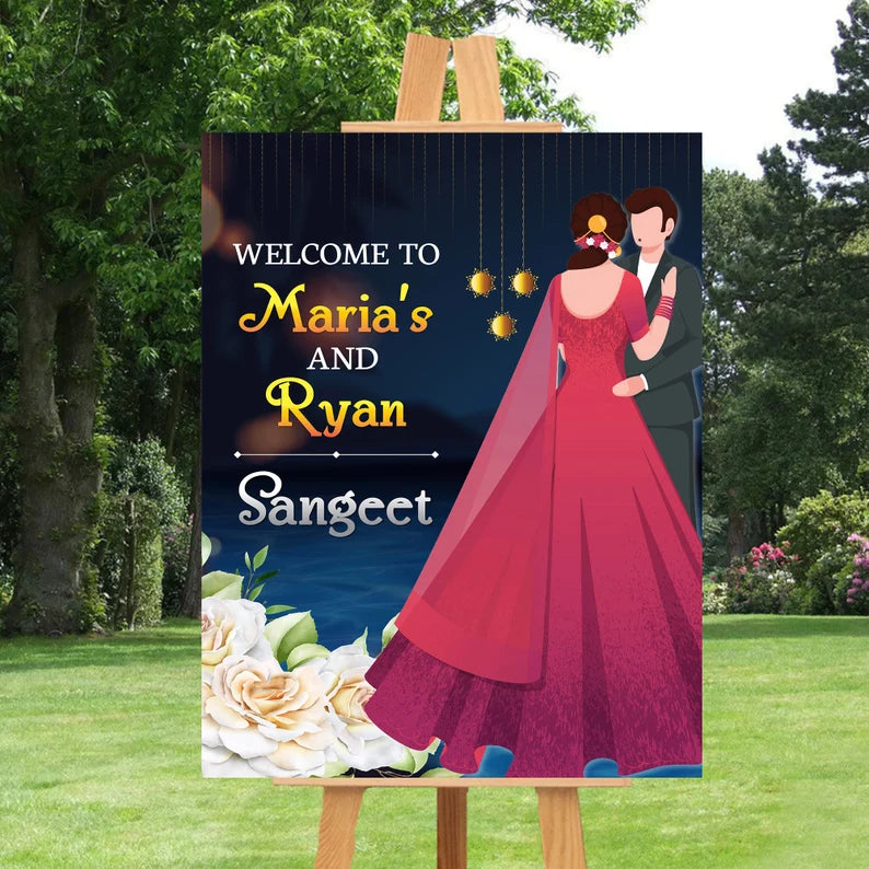 Custom Sangeet Foam Board Poster Sign