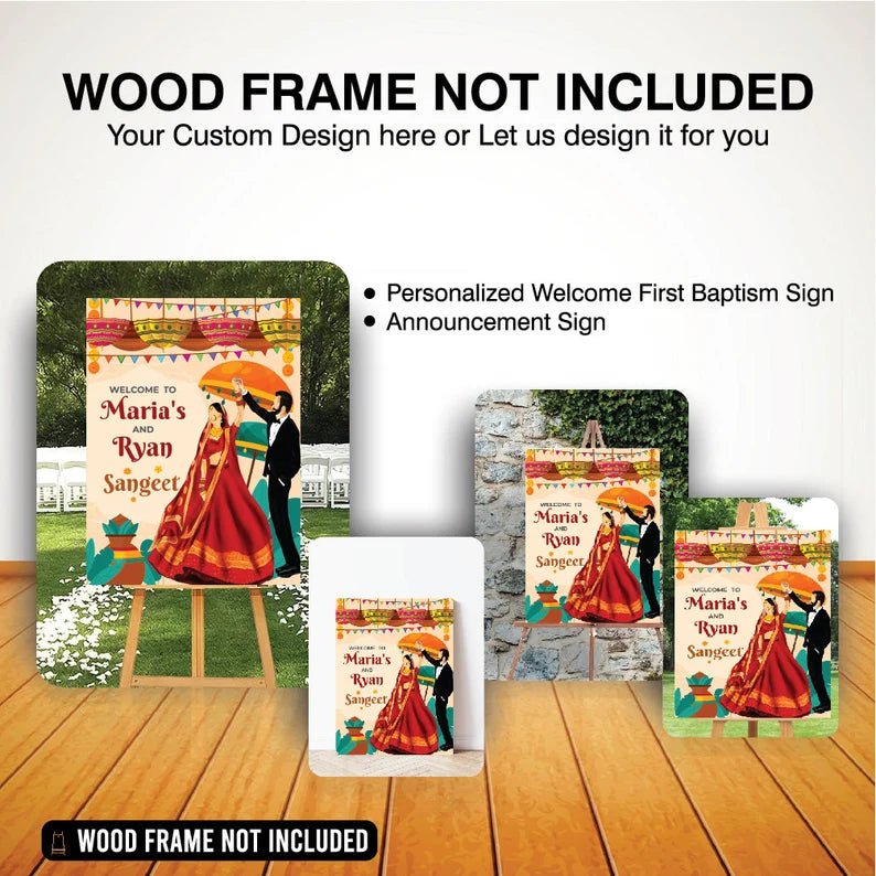Custom Sangeet Foam Board Poster Sign