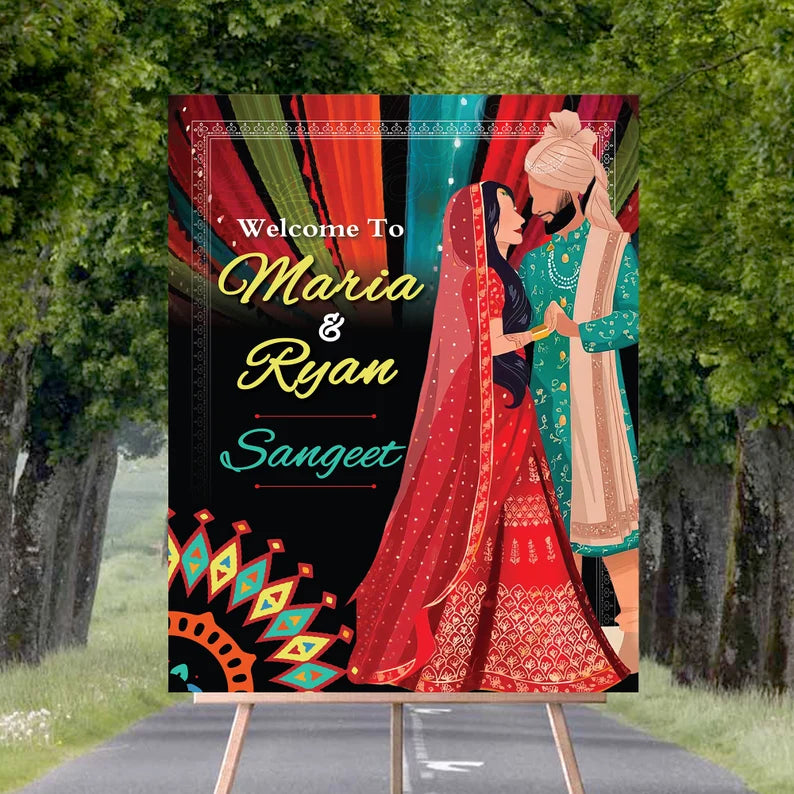 Custom Sangeet Foam Board Poster Sign