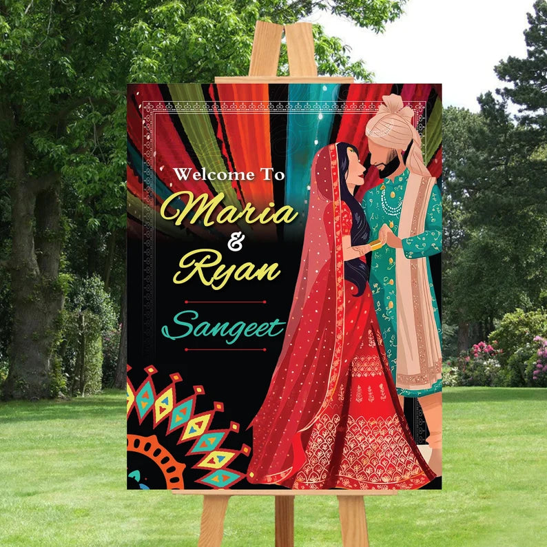 Custom Sangeet Foam Board Poster Sign